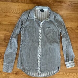 Volcom EUC Reversible Striped Button Down Shirt